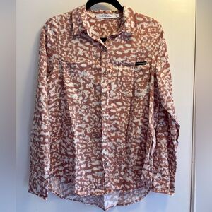 Calvin Klein Peachy-pink leopard print button down